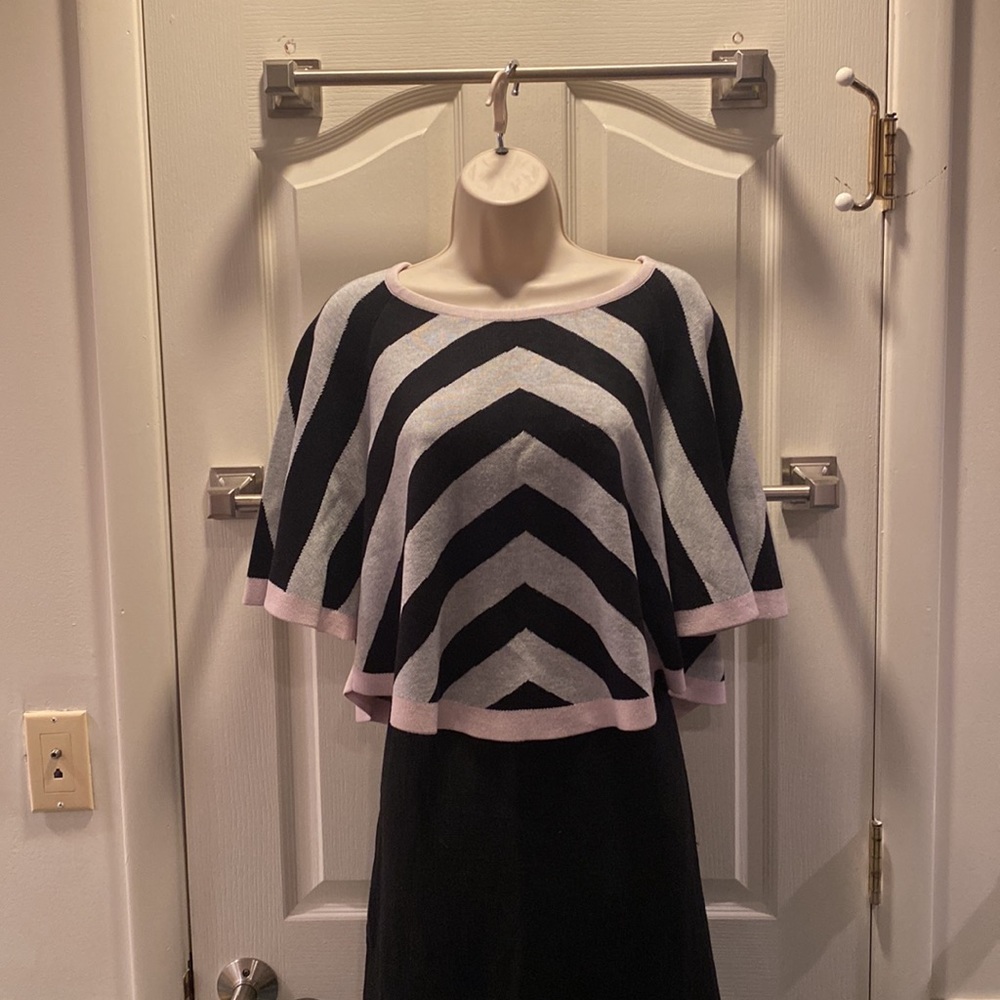 Kit and Ace women's silk cashmere striped flounce knit crop top